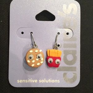 New Burger & Fry emoji earrings - sensitive